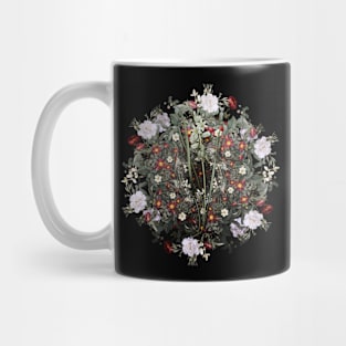 Vintage Drooping Star of Bethlehem Flower Wreath Mug